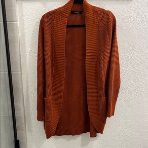 Zesica Rust Open-Front Cardigan